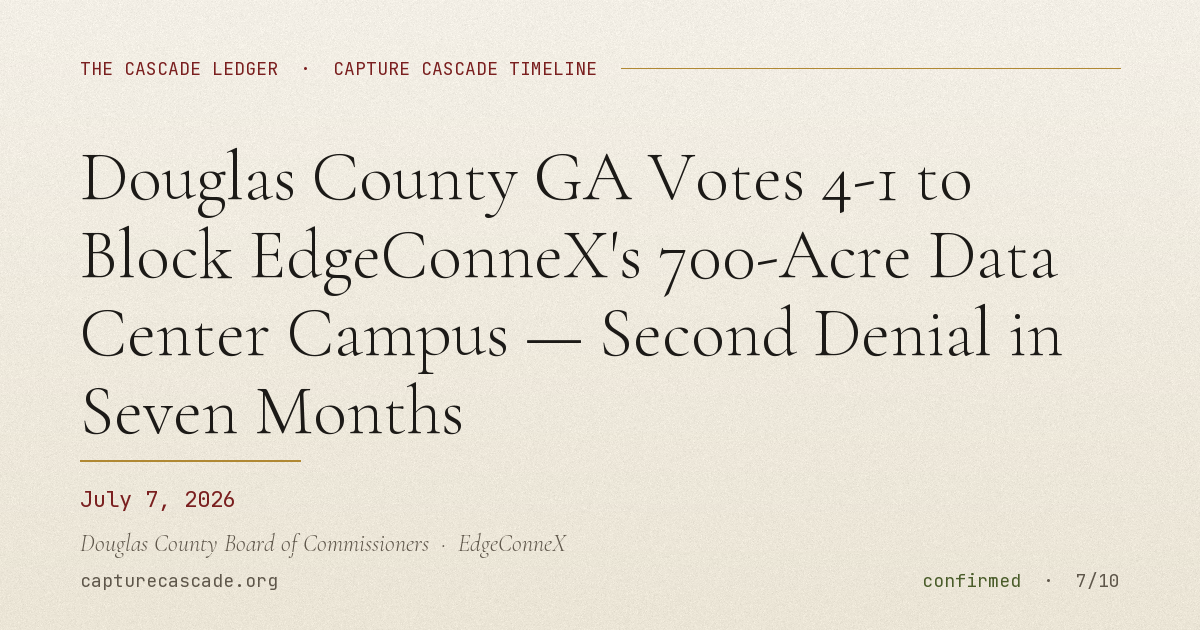 Douglas County Commissioners Reject 700-Acre EdgeConneX Data Center Campus in Second Denial
